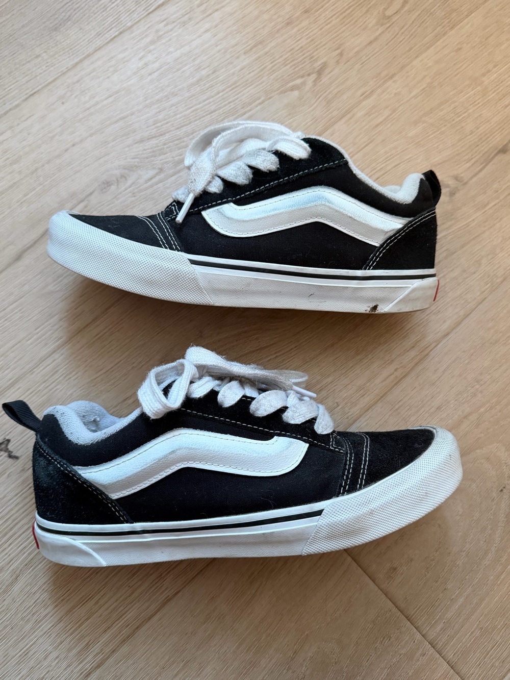 Vans Kids Black and White Low-Top Skate Sneakers